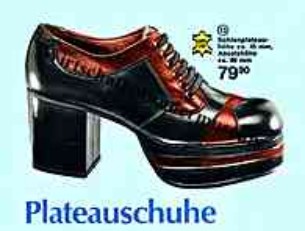 Plateauschuhe 70er Jahre